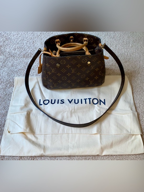 Louis Vuitton Handbags - Louis Vuitton | Monogram Montaigne MM Handbag w LV Strap, Lock & Key & Dust Bag